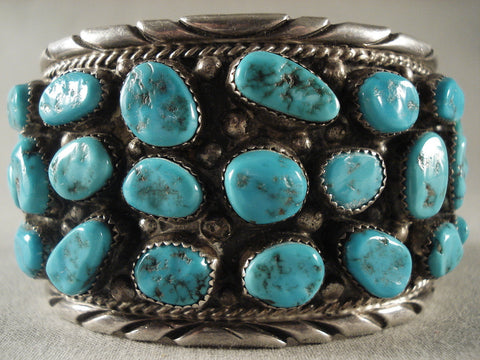 Mind Blowing Vintage Navajo Turquoise Silver Bracelet