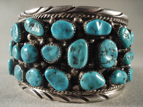 Mind Blowing Vintage Navajo Turquoise Silver Bracelet
