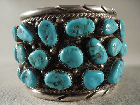 Mind Blowing Vintage Navajo Turquoise Silver Bracelet