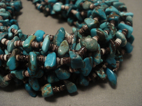 Wonderful Modernistic Navajo Perisan Turquoise Necklace Wow