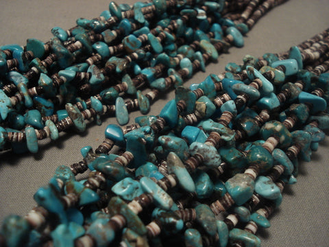 Wonderful Modernistic Navajo Perisan Turquoise Necklace Wow