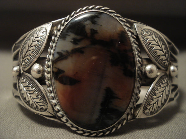 Earlier Vintage Navajo Wood Silver Bracelet Old