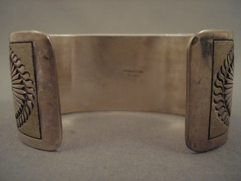 Intense Concho Vintage Navajo Silver Hand Wrought Bracelet