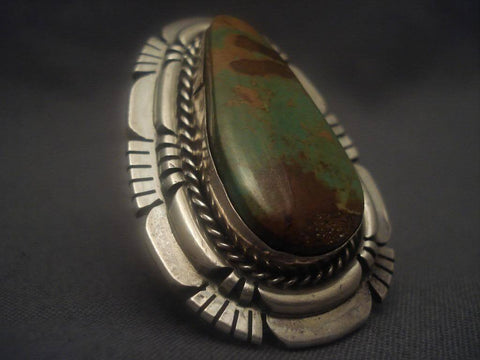 Colossal Vintage Navajo Natural King's Manassa Turquoise Silver Ring