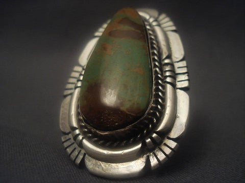 Colossal Vintage Navajo Natural King's Manassa Turquoise Silver Ring