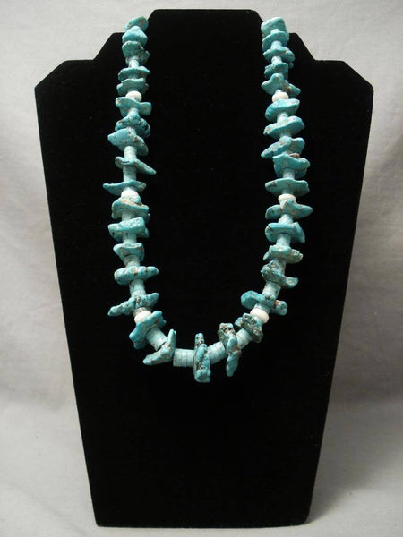 Early Vintage Santo Domingo Turquoise Nugget Heishi Necklace