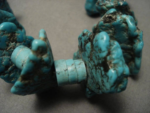 Early Vintage Santo Domingo Turquoise Nugget Heishi Necklace