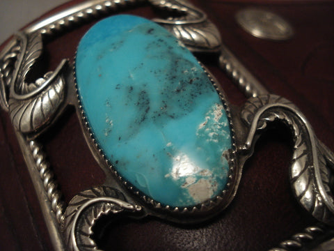 Museum Modernistic Navajo Blue Diamond Turquoise Silver Ketoh Bracelet