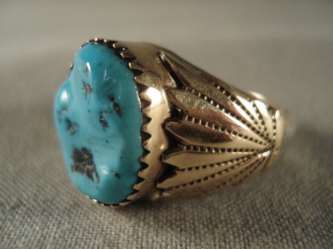 Very Rare Vintage Zuni Rob Bernice Leekya 14k Gold Silver Ring