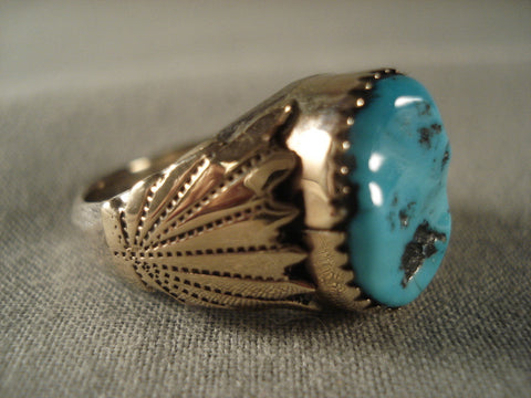 Very Rare Vintage Zuni Rob Bernice Leekya 14k Gold Silver Ring