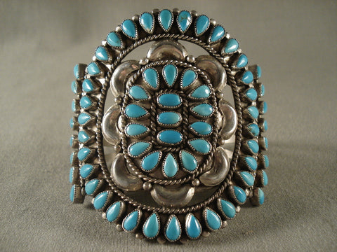 Huge Old Navajo Turquoise Silver Vintage Bracelet
