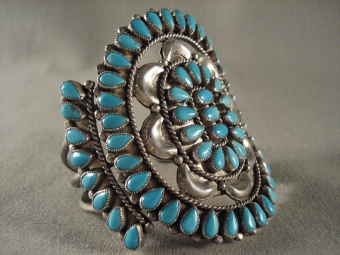 Huge Old Navajo Turquoise Silver Vintage Bracelet