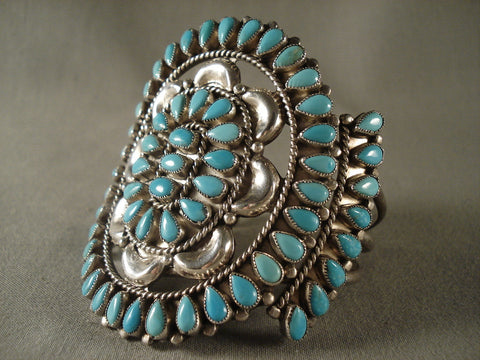 Earlier Vintage Navajo Turquoise Silver Bracelet