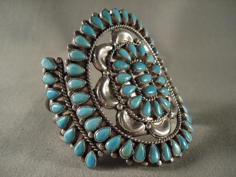 Earlier Vintage Navajo Turquoise Silver Bracelet