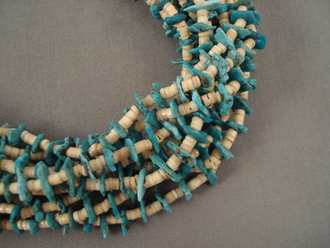 Absolutely Amazing Navajo 156 Grams Natural Blue Turquoise Heishi Necklace