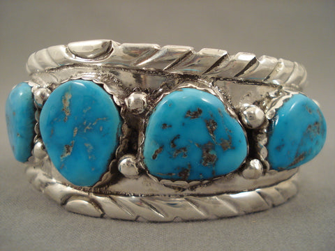 Amazing Vintage Zuni Simplicio Turquoise Silver Bracelet