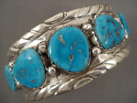 Amazing Vintage Zuni Simplicio Turquoise Silver Bracelet