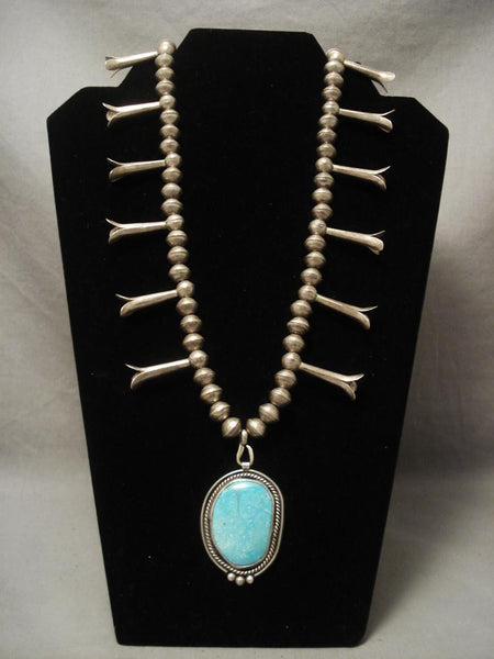 Museum Vintage Navajo Easter Blue Turquoise Silver Necklace