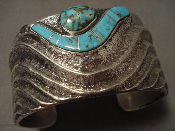 Uber Heavy 121 Gram Navajo Turquoise Silver Bracelet