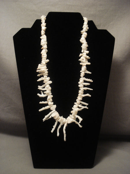 Very Old Vintage Santo Domingo white Coral Silver Necklace