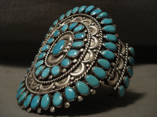 Important And Authentic Vintage Navajo Victor Moses Begay Turquoise Bracelet Old